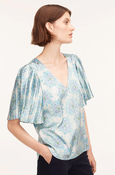 Rebecca Taylor Astera Fleur Pleated Sleeve Top