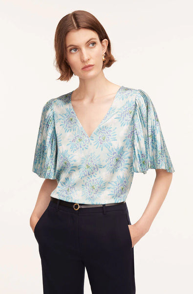 Rebecca Taylor Astera Fleur Pleated Sleeve Top