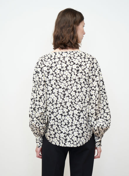 Rebecca Taylor Paige Fleur Drawstring Blouse