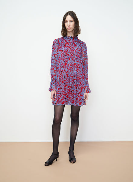 Rebecca Taylor Vera Fleur Smocked Chiffon Dress