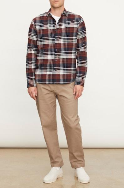 Men's Vince LS Cedarwood Plaid Shirt