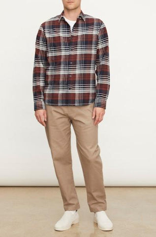 Men's Vince SS Mallorca Windowpane Shirt