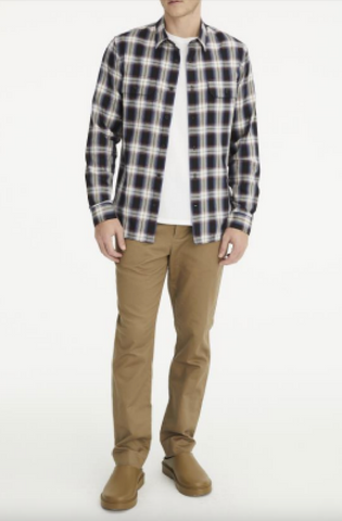 Men's Vince SS Mallorca Windowpane Shirt