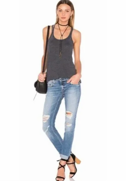 Rag & Bone Dre Boyfriend Jean with Destruction