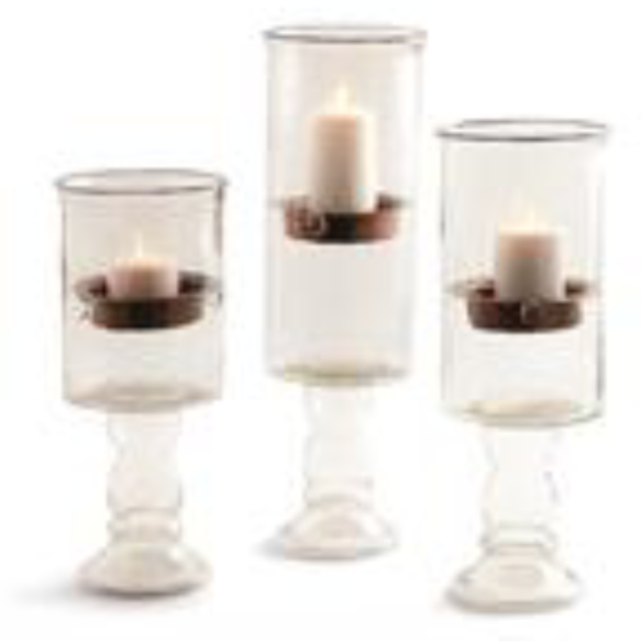 Home Decor Small Glass Pillar Hurricane