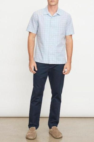 Men's Vince SS Mallorca Windowpane Shirt